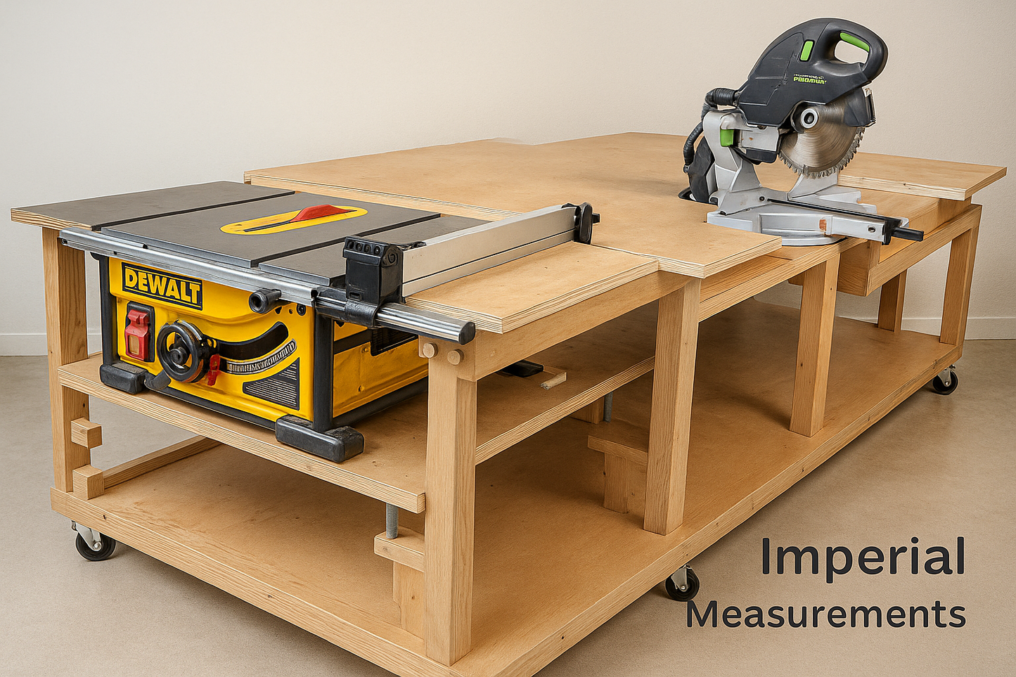 Table Saw Miter Saw WORKBENCH Imperial Plan