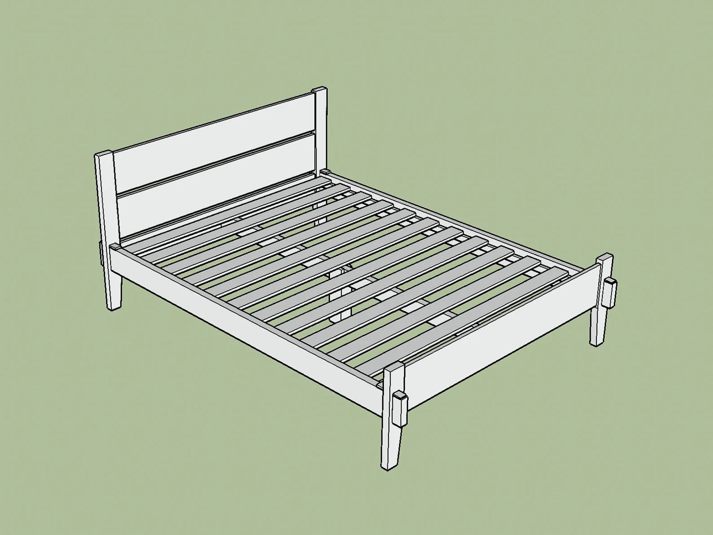 Bed Frame Plans PDF - 35 Page Step-by-Step DIY Build Guide - Japanese Joinery - Queen Bed Plans - Bed Frame Queen - DIY Kids Bed Plan