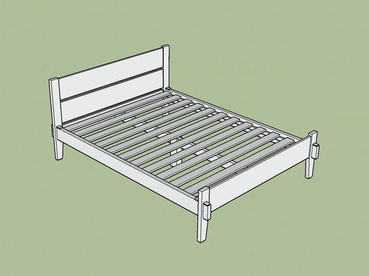 Bed Frame Plans PDF - 35 Page Step-by-Step DIY Build Guide - Japanese Joinery - Queen Bed Plans - Bed Frame Queen - DIY Kids Bed Plan