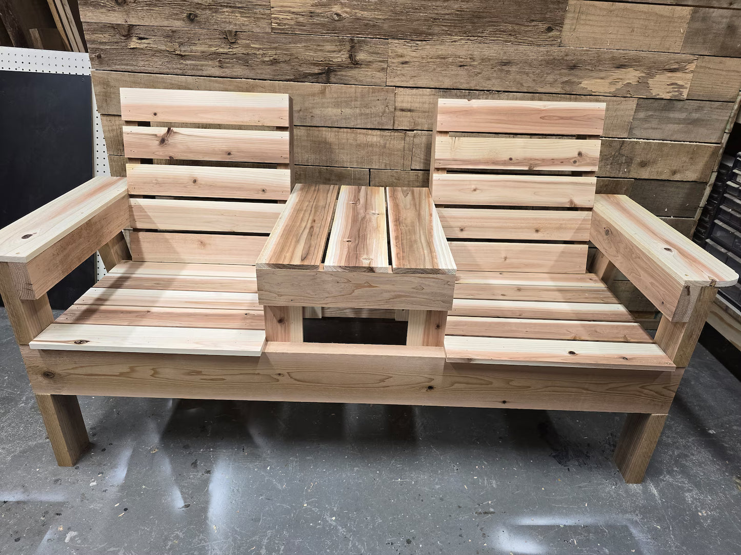 Two Seat Bench with Middle Table Build Plans (Digital Download)