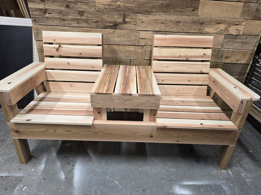 Two Seat Bench with Middle Table Build Plans (Digital Download)