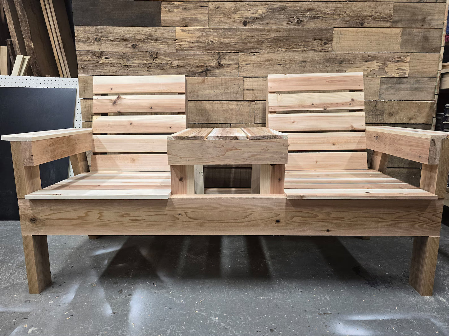 Two Seat Bench with Middle Table Build Plans (Digital Download)