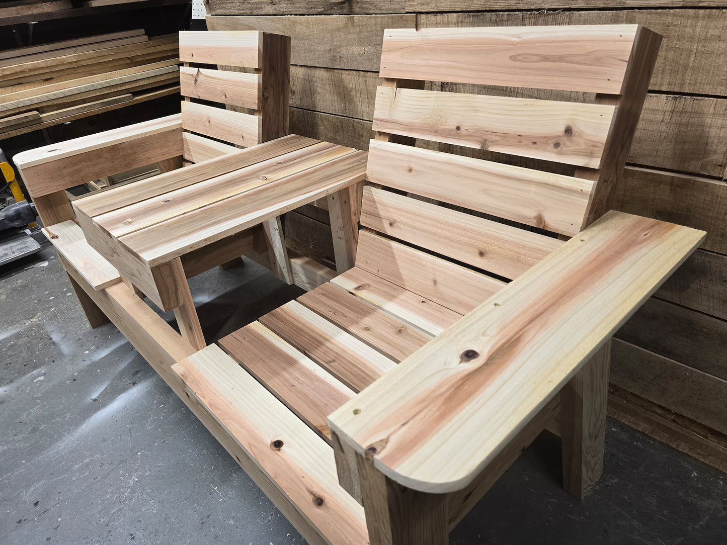 Two Seat Bench with Middle Table Build Plans (Digital Download)