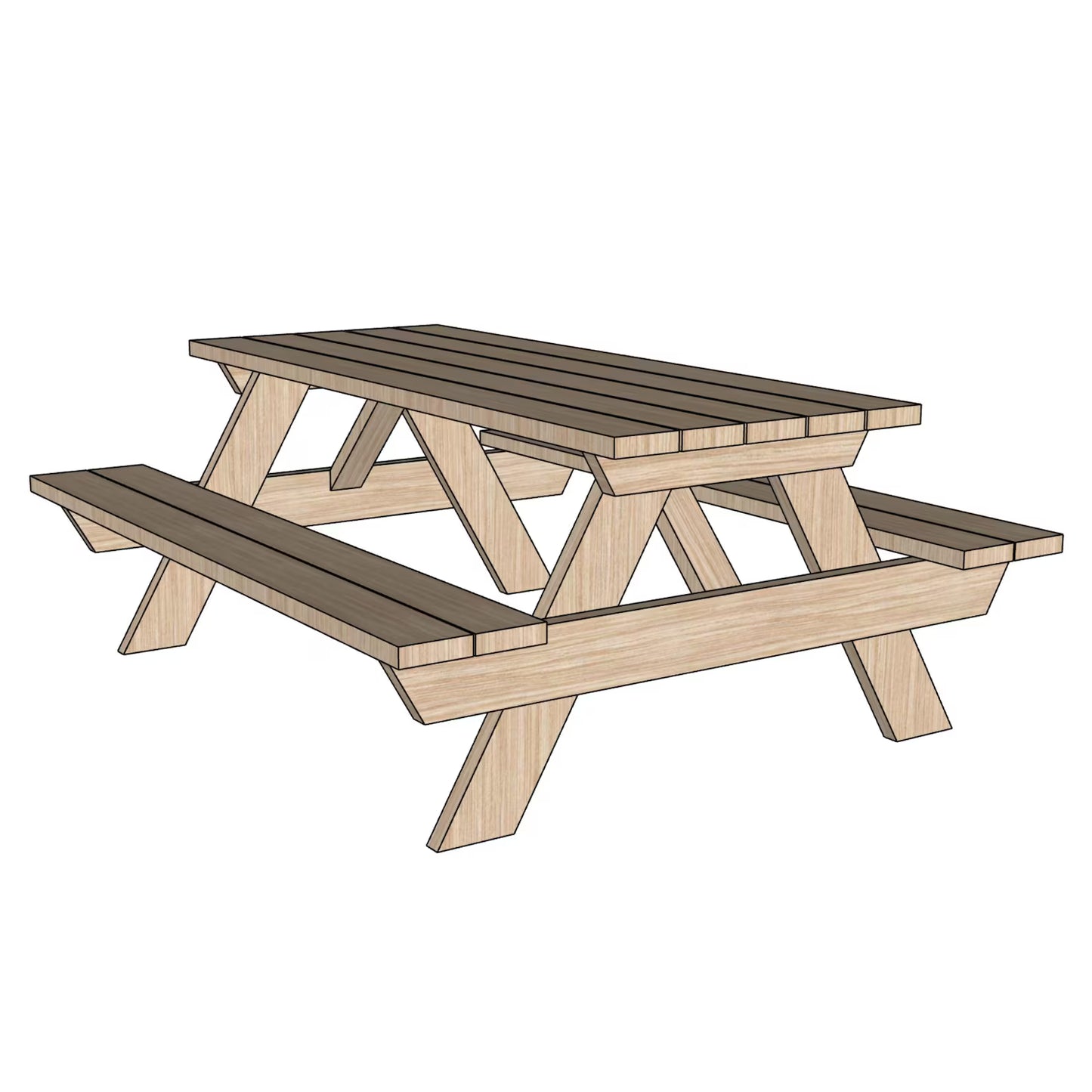 Picnic Table Plans - Step by Step Instructions - DIY Woodworking Plans (PDF)