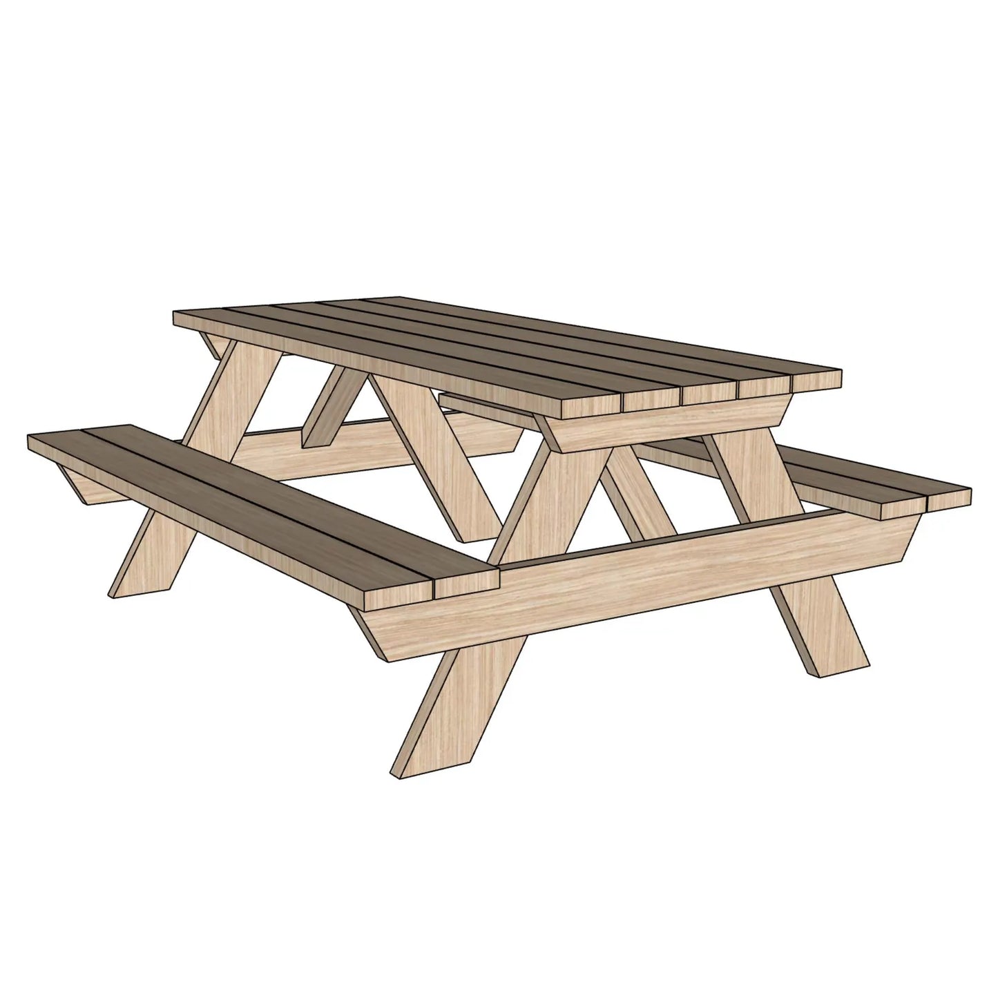 Picnic Table Plans - Step-by-Step Instructions - DIY Woodworking Plans (PDF)